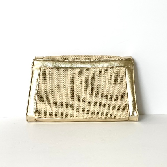 Vintage Lesco Weaved Purse/Clutch Gold Trim - Picture 6 of 13